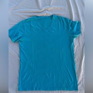 Patrick Assaraf Men’s Turquoise V-Neck Tee